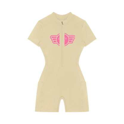 NoDaysOff Women's Quarter-Zip Short Sleeve Romper