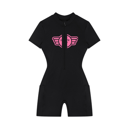 NoDaysOff Women's Quarter-Zip Short Sleeve Romper