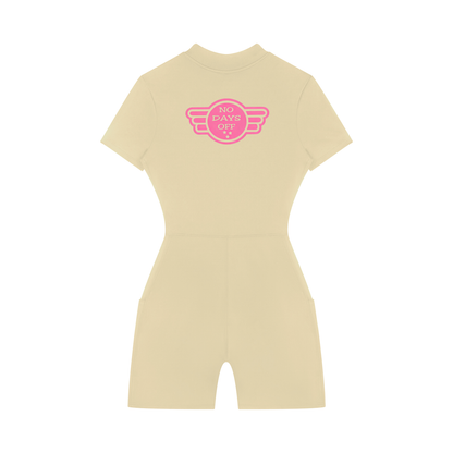 NoDaysOff Women's Quarter-Zip Short Sleeve Romper