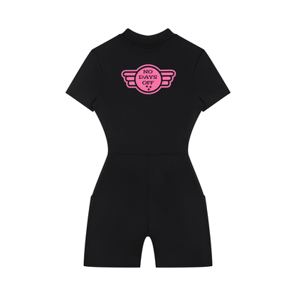 NoDaysOff Women's Quarter-Zip Short Sleeve Romper